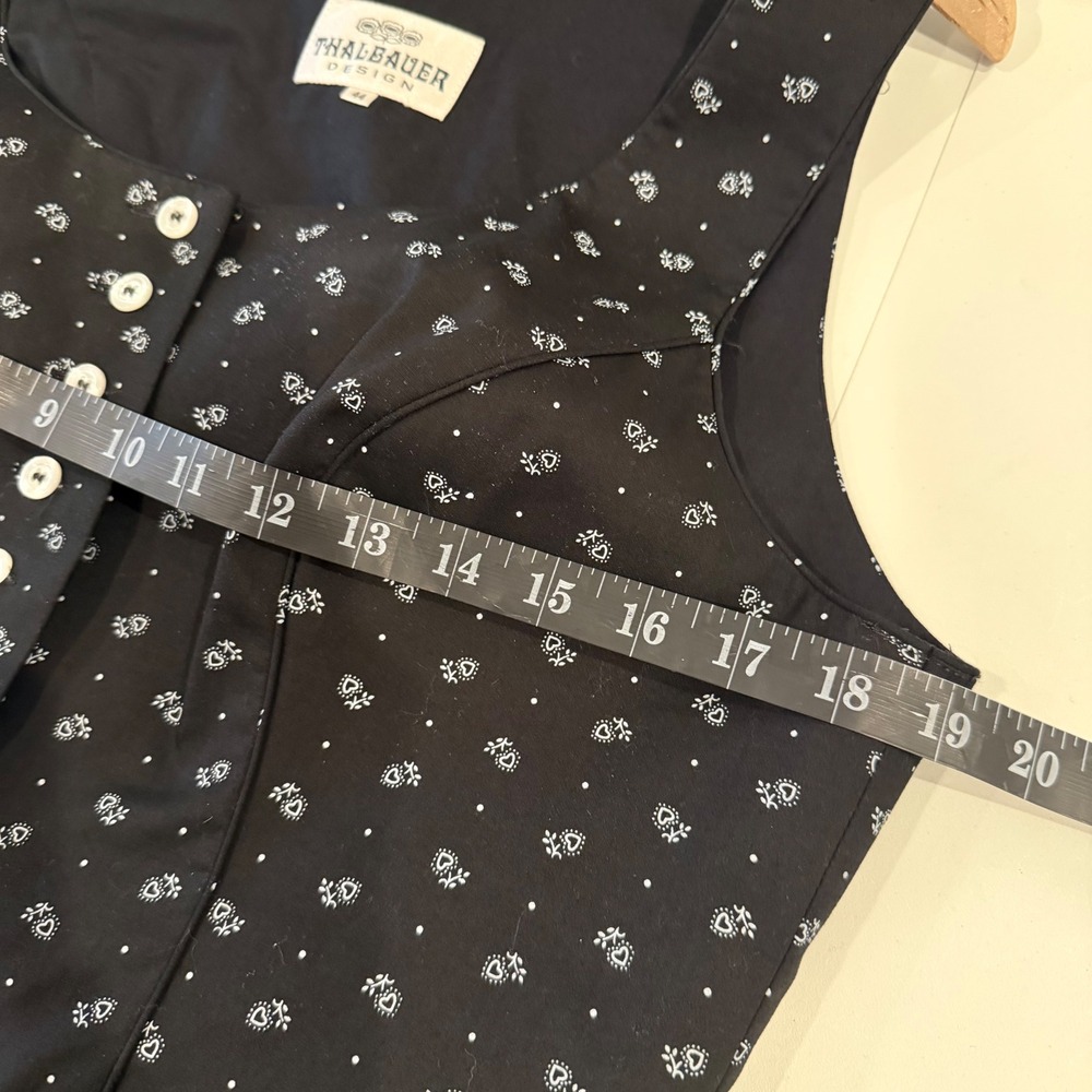 Thalbauer Design Austrian Dirndl Black Heart Print Trachten Midi Jumper Dress 44 - Picture 7 of 9